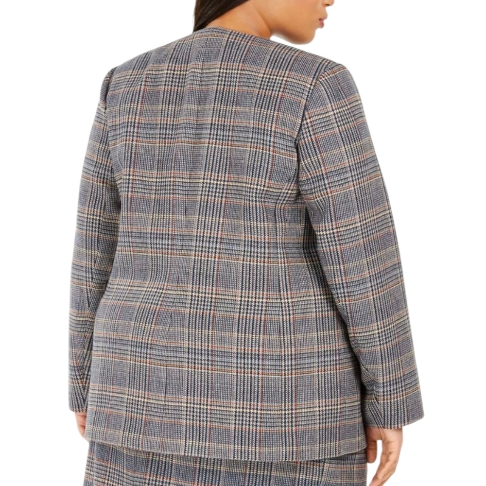 Calvin Klein Women’s Blazer Suit‎ Jacket NWT Plaid Dark Academia Professor 14W - Picture 16 of 16